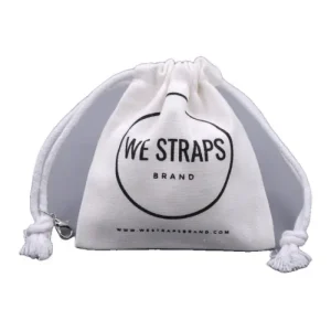 Small Organic Cotton Pouch GOTS with Lobster Clasp Hook and Custom Logo